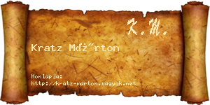 Kratz Márton névjegykártya